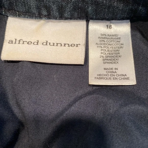 Alfred Dunner Denim Jacket, Dark Wash - Picture 5 of 6